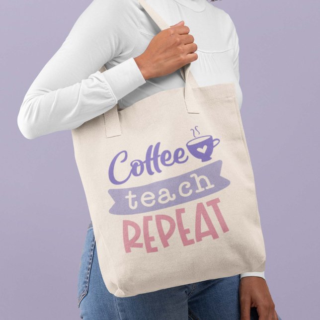 Bolsa Tote Repetição de Ensino de Café (Criador carregado)