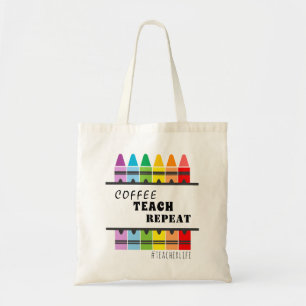 Bolsa Tote Repetição de Ensino de Café Melhor Professora