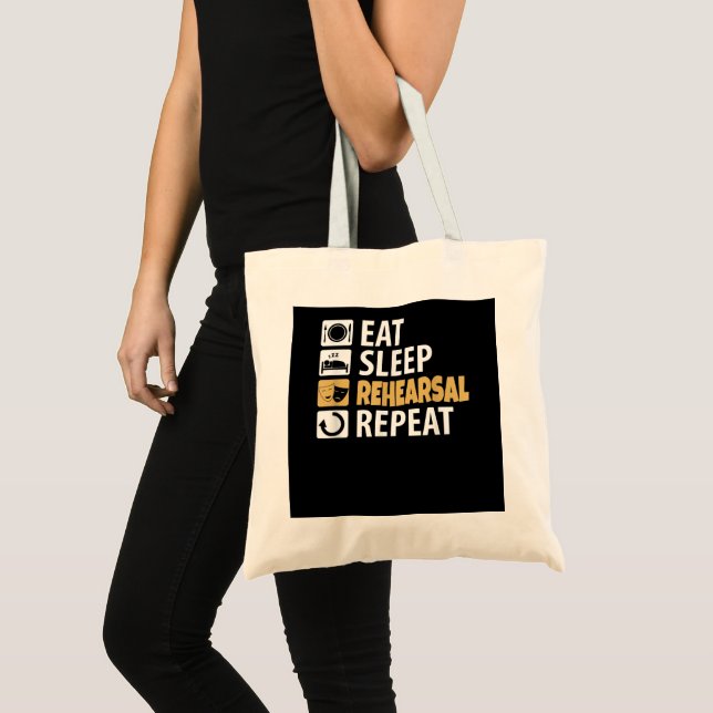 Bolsa Tote Repetição do ensaio de sono - Atuação de aspas de  (Frente (produto))
