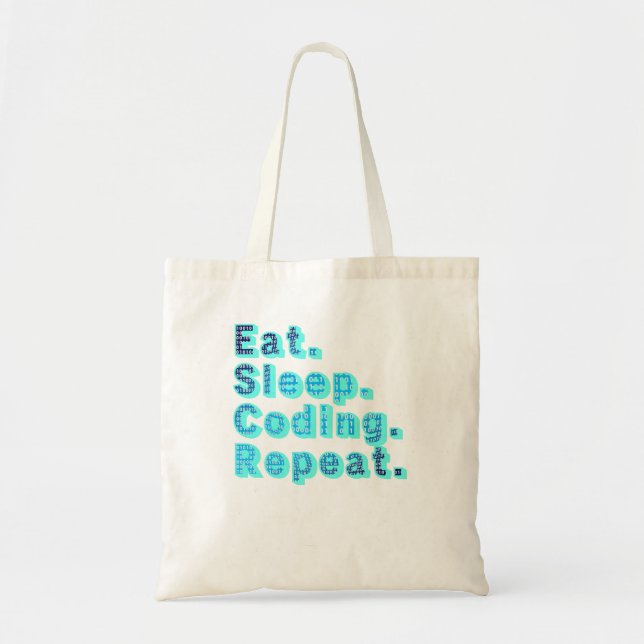 Bolsa Tote Repetir Codificação do Sono - Engraçado Humor Técn (Frente)