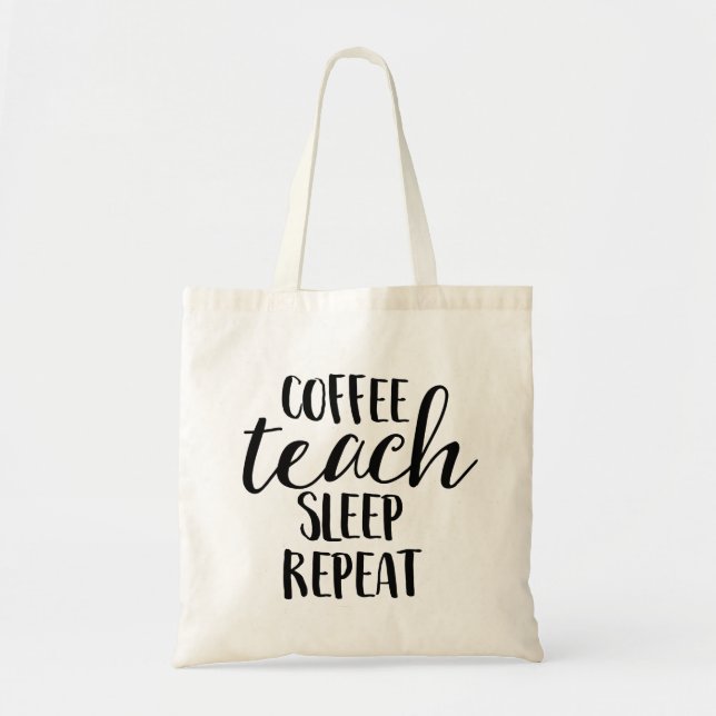 Bolsa Tote Repetir Repouso do Ensino do Café (Frente)
