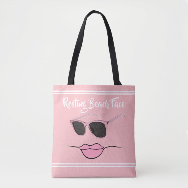 Bolsa Tote Repouso na praia - Rosa (Frente)