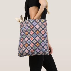Bolsa Tote Reprodução de um Quilt Vintage de 1886