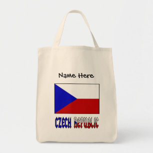 Bolsa Tote República Tcheca Bandeira Tcheca Preta Personaliza
