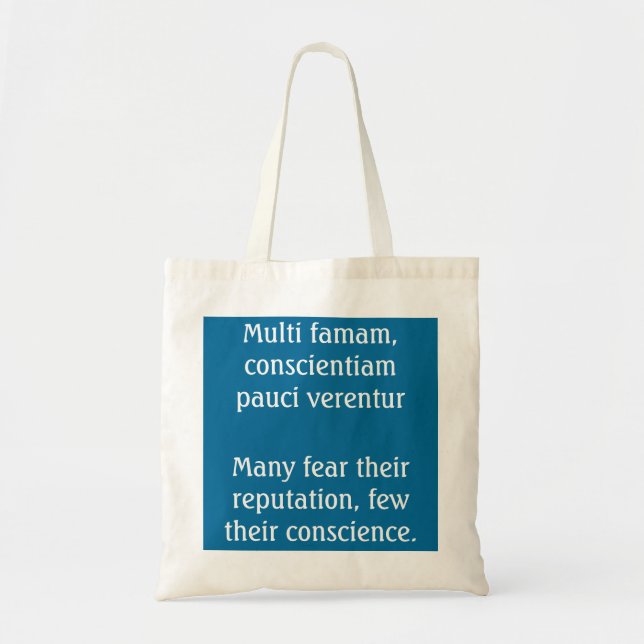 Bolsa Tote Reputação ou consciência - Pliny citação (Frente)