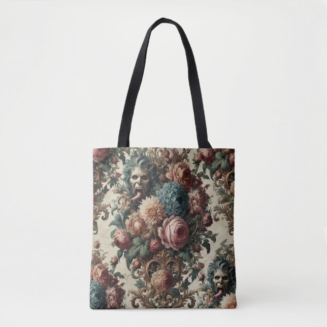 Bolsa Tote Requiem Rhapsody - Besta Floral Barroca Gótica (Frente)