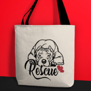 Bolsa Tote Resgate de Pit Bull Fofo Presente de Adoção de Pit