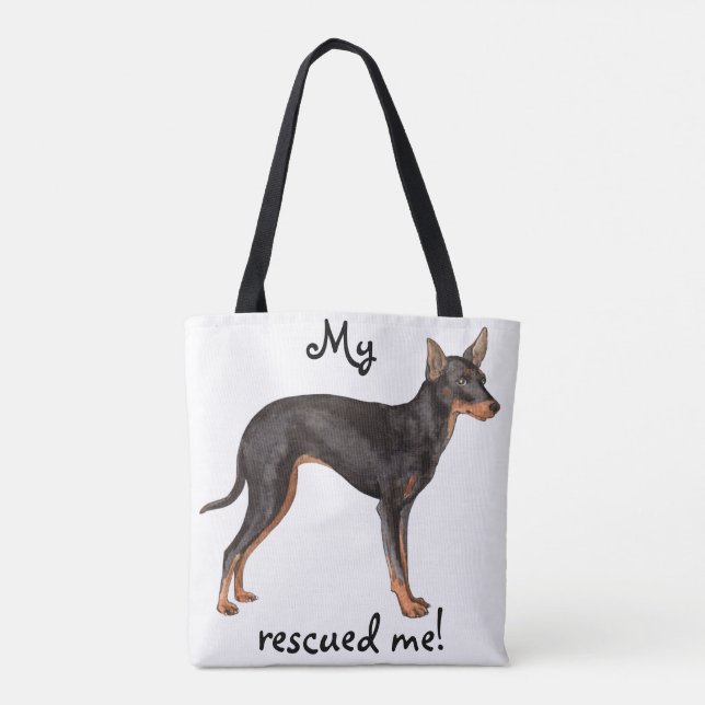 Bolsa Tote Resgate Toy Manchester Terrier (Verso)