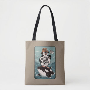 Bolsa Tote Resistência ao Ativismo Pinguim Protesto Vintage