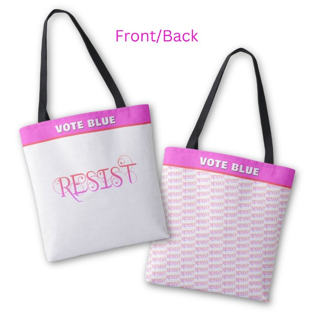Bolsa Tote Resistir na repetição rosa (Criador carregado)
