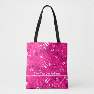 Bolsa Tote resolva seus próprios problemas matemáticos rosa m