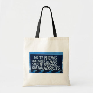 Bolsa Tote Respeite a natureza - Sinal de praia espanhol