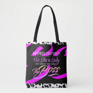 Bolsa Tote Respeite-se   Agir como uma Lady Boss