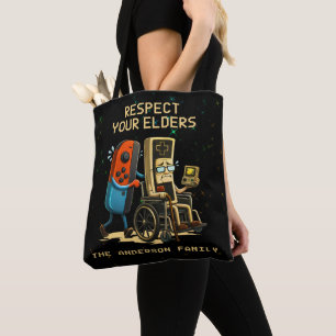 Bolsa Tote Respeite Seus Anciãos Controle de Jogos Retro Dive