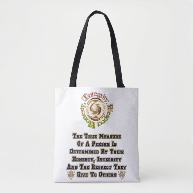Bolsa Tote Respeito da integridade da honestidade MXT (Frente)