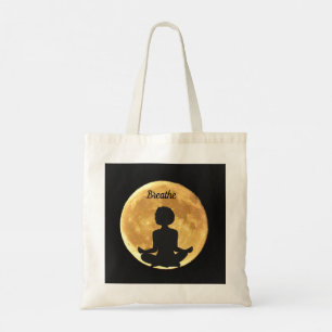 Bolsa Tote Respire A Lua Yoga Lotus Position Tote Bag