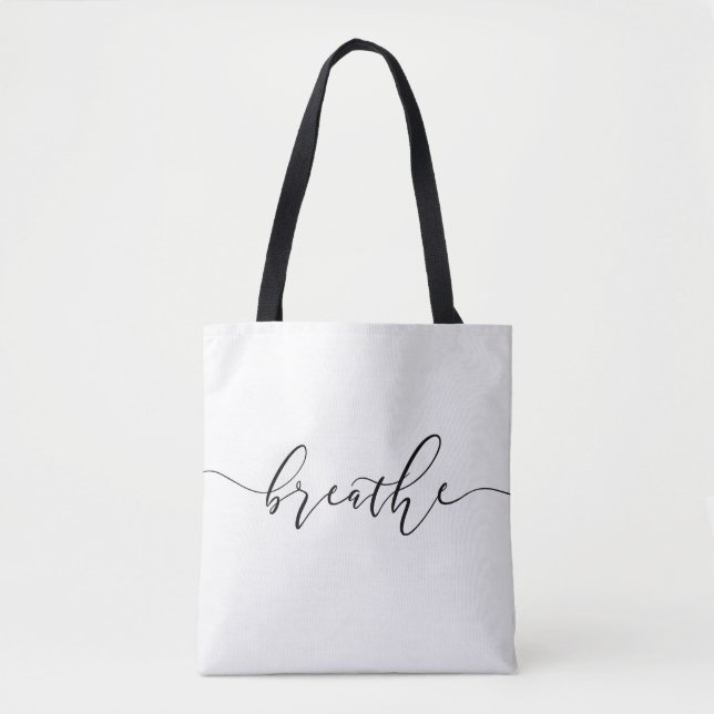 Bolsa Tote Respire a Meditação Yoga Minimalística (Frente)