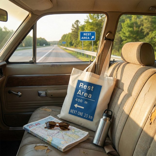 Bolsa Tote Rest Area 400m Sinal de Estrada Esquerda (Criador carregado)