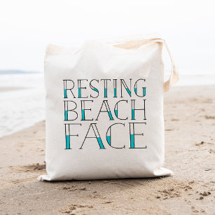 Bolsa Tote Resting Beach Face   Tipografia de Verão