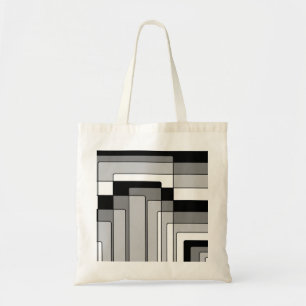 Bolsa Tote Retângulos abstrato preto e branco