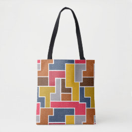 Bolsa Tote retângulos coloridos