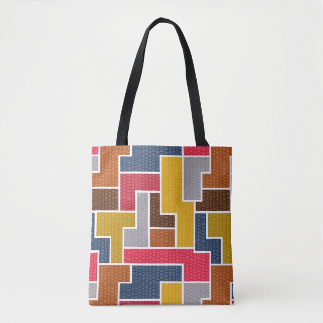 Bolsa Tote retângulos coloridos (Frente)