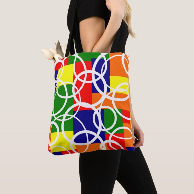 Bolsa Tote Retângulos e anéis (Close Up)