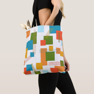 Bolsa Tote Retângulos e linhas abstrato