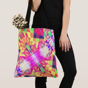 Bolsa Tote Retângulos inclinados ou esticados coloridos, lumi