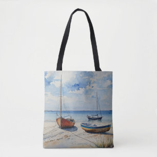 Bolsa Tote "Retirada do Oceano". Uma paisagem Colorida De Bar