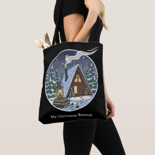 Bolsa Tote Retiro de Leitura de Natal em Cabana Aconchegante