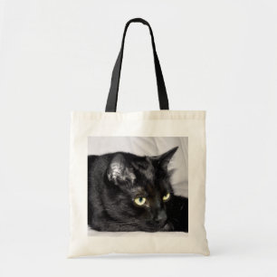 Bolsa Tote Retrato bonito do gato preto