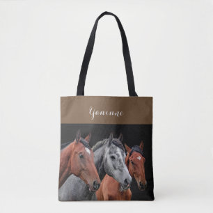 BOLSA TOTE RETRATO BONITO DOS CAVALOS PARA AMANTES DO CAVALO