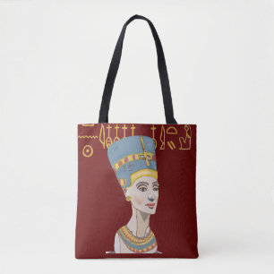 Bolsa Tote Retrato Colorido de Nefertiti