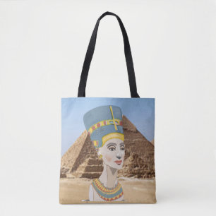Bolsa Tote Retrato colorido de Nefertiti