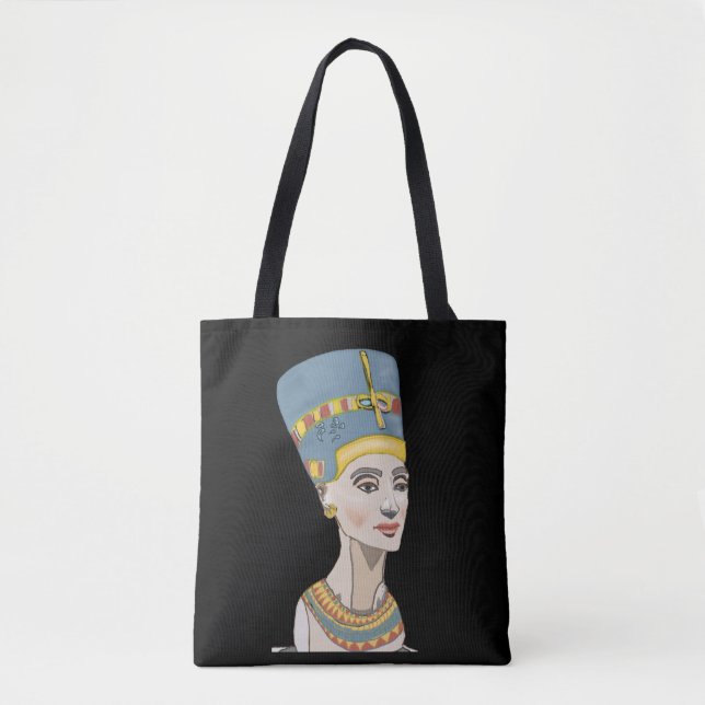 Bolsa Tote Retrato Colorido Nefertiti (Frente)