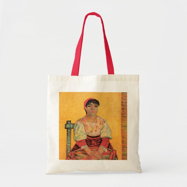 Bolsa Tote Retrato da mulher italiana por Vincent van Gogh (Frente)