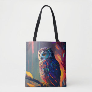 Bolsa Tote Retrato De Animais Coruja Pintando A Vida Selvagem
