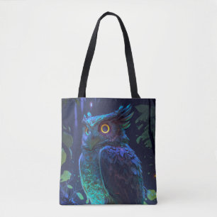 Bolsa Tote Retrato De Animais Coruja Pintando A Vida Selvagem