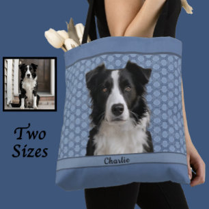 Bolsa Tote Retrato de animal de estimação personalizado com f