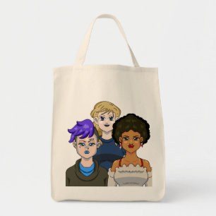 Bolsa Tote Retrato de Anime Mulheres Beleza Bonita Fofa Adorá