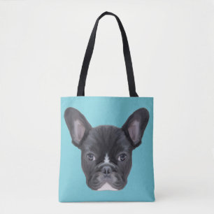 Bolsa Tote Retrato de Arte de Bulldog Francês