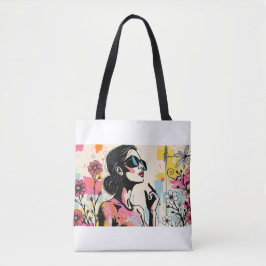 Bolsa Tote Retrato de Arte Sonhos Verde 🌿