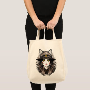 Bolsa Tote Retrato de bruxas e bonitinho de Halloween