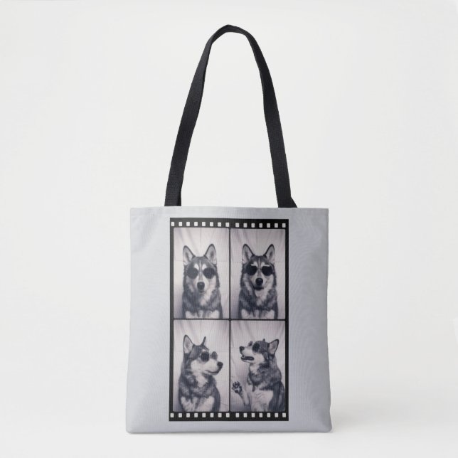 Bolsa Tote Retrato de Cachorro Husky (Frente)