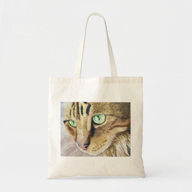 Bolsa Tote Retrato de Cat (Frente)