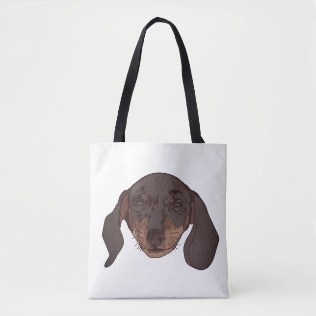 Bolsa Tote Retrato de Dachshund bonito (Frente)