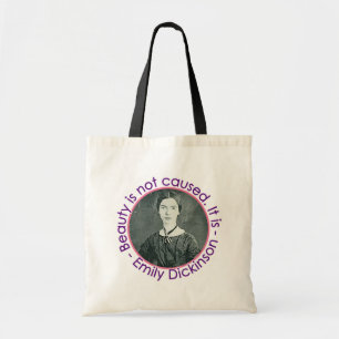 Bolsa Tote Retrato de Emily Dickinson com citações