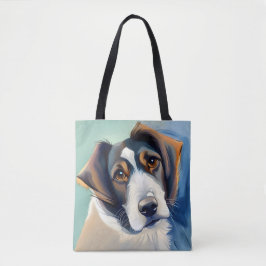 Bolsa Tote Retrato de esboço de cãozinho bonito