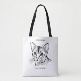 Bolsa Tote Retrato de Gato Abissínio